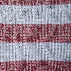 Hand Knit Blanket - Pink Multi and White Stripe